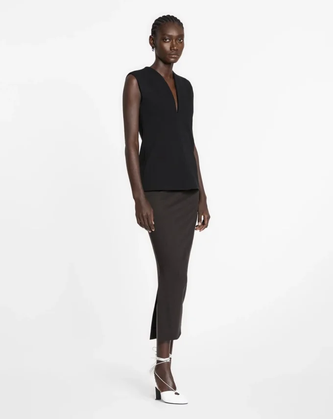 Top in jersey con scollatura profonda Top in jersey con scollatura profonda