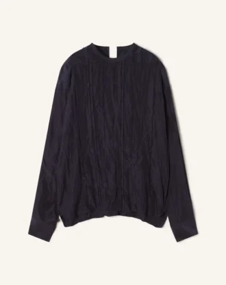 Top in seta plissettato