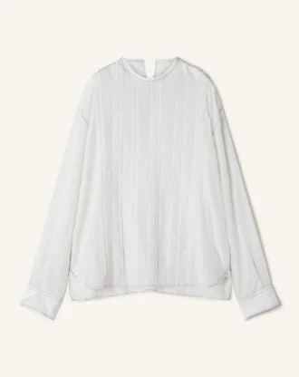 Top in seta plissettato