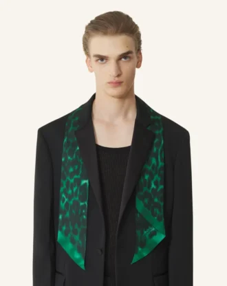 Twilly in seta con stampa leopardata