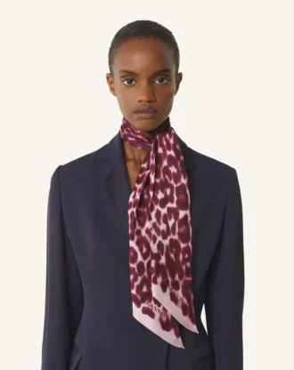 Twilly in seta con stampa leopardata