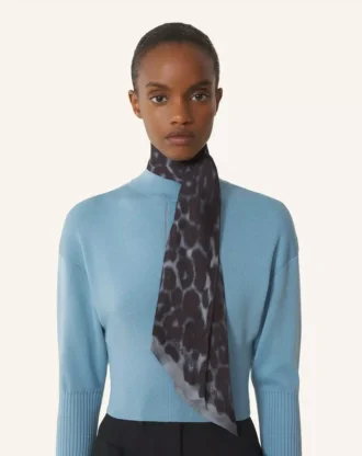 Twilly in seta con stampa leopardata
