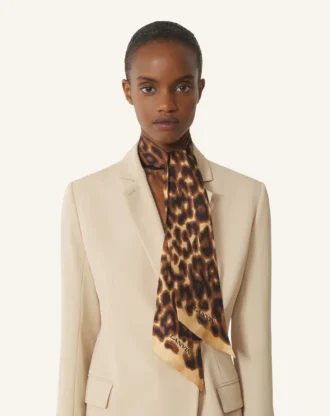 Twilly in seta con stampa leopardata
